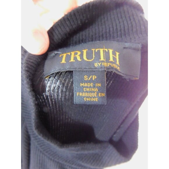 Truth Republic S Black Ribbed Mock Neck Top - Picture 9 of 11